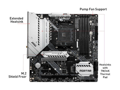 MSI MAG B550M MORTAR WIFI AM4 AMD B550 SATA 6Gb/s Micro ATX AMD Motherboard