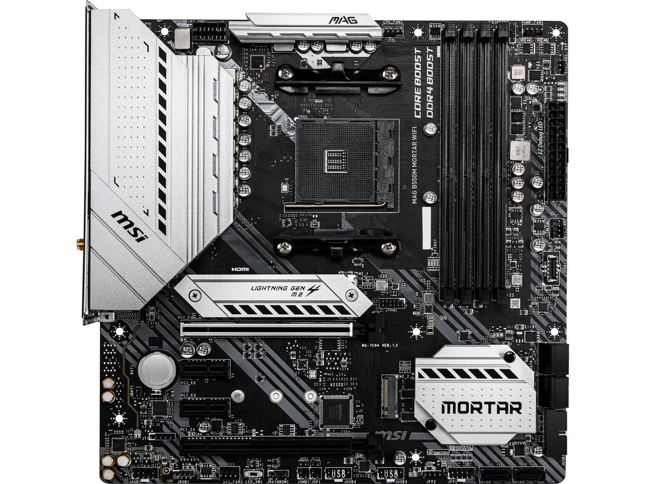 MSI MAG B550M MORTAR WIFI AM4 AMD B550 SATA 6Gb/s Micro ATX AMD Motherboard