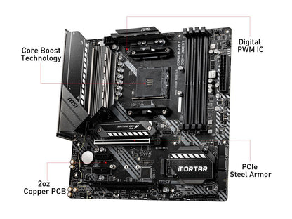 MSI MAG B550M MORTAR AM4 AMD B550 SATA 6Gb/s Micro ATX AMD Motherboard