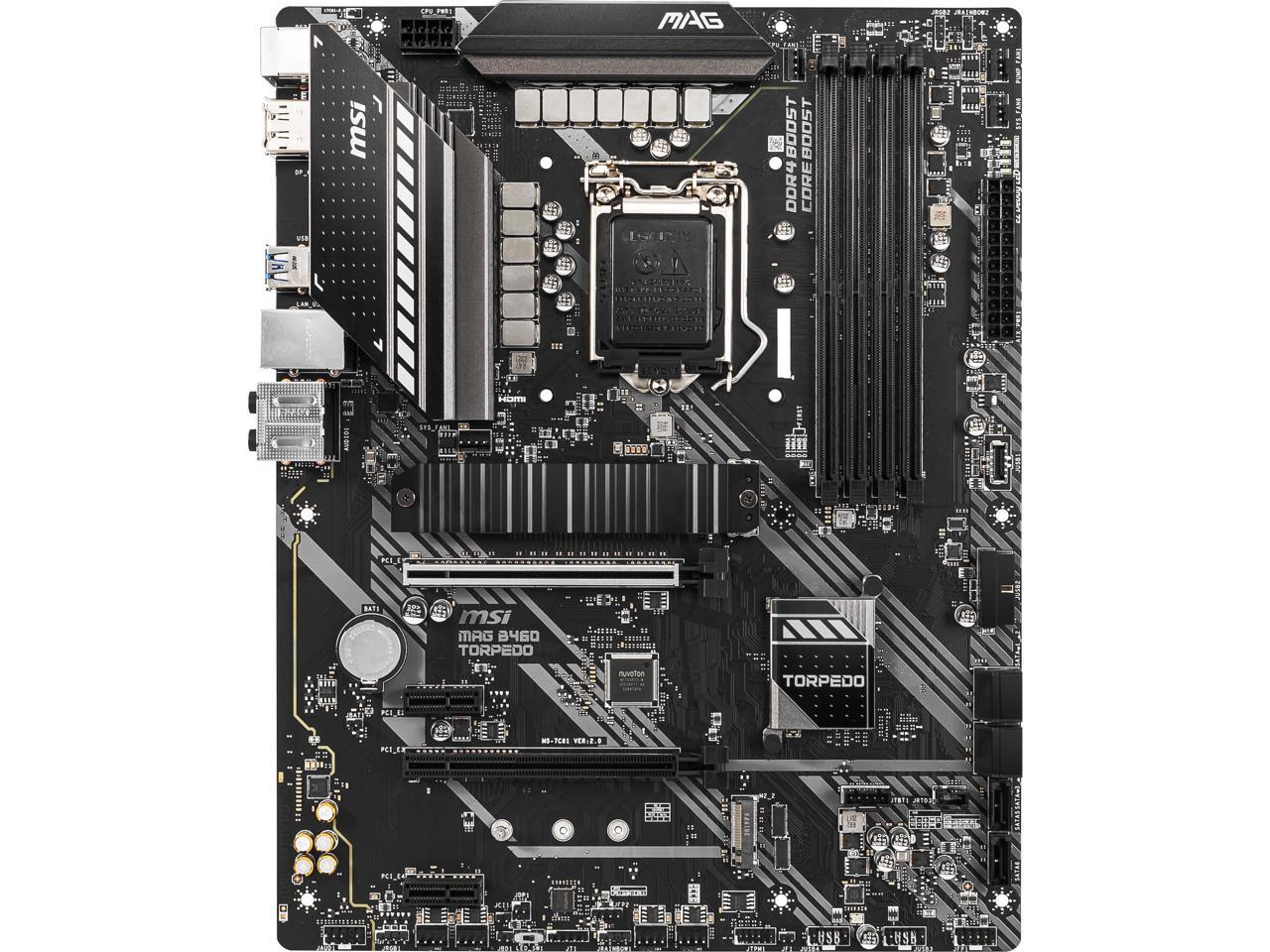 MSI MAG B460 TORPEDO LGA 1200 Intel B460 SATA 6Gb/s ATX Intel Motherboard