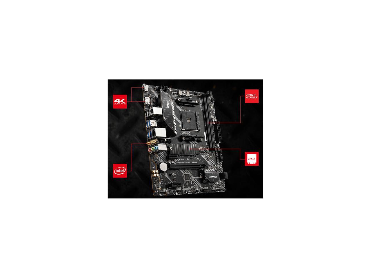 MSI MAG A520M VECTOR WIFI AM4 AMD A520 SATA 6Gb/s Micro ATX AMD Motherboard