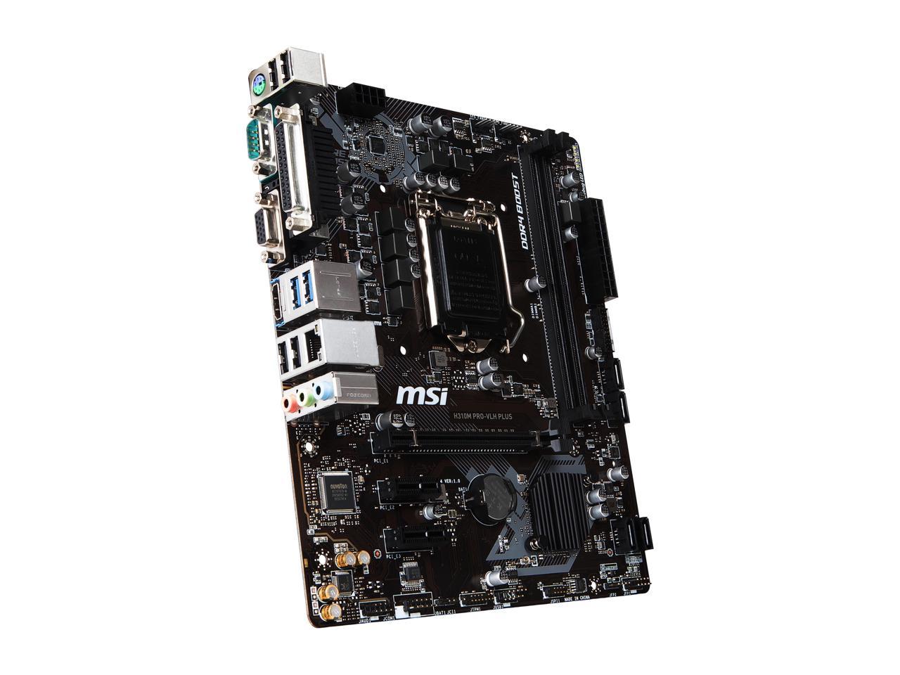 MSI PRO H310M PRO-VLH PLUS LGA 1151 (300 Series) Intel H310 SATA 6Gb/s Micro ATX Intel Motherboard