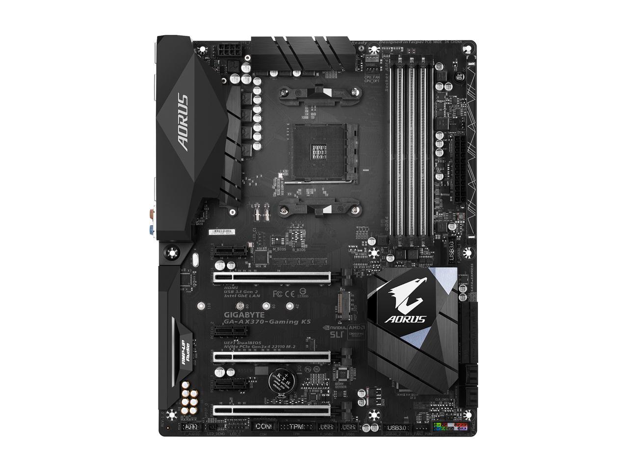 GIGABYTE GA-AX370-Gaming K5 (rev. 1.0) AM4 AMD X370 SATA 6Gb/s USB 3.1 HDMI ATX AMD Motherboard