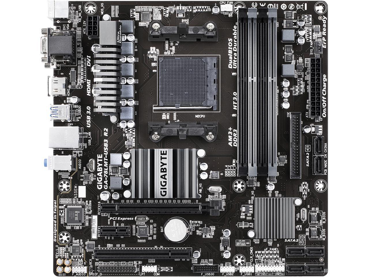 GIGABYTE GA-78LMT-USB3 R2 AM3+/AM3 AMD 760G USB 3.1 HDMI Micro ATX AMD Motherboard