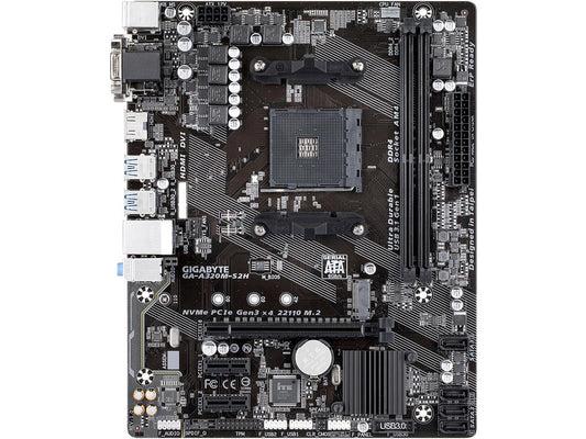 GIGABYTE GA-A320M-S2H AM4 AMD A320 SATA 6Gb/s USB 3.1 HDMI Micro ATX AMD Motherboard