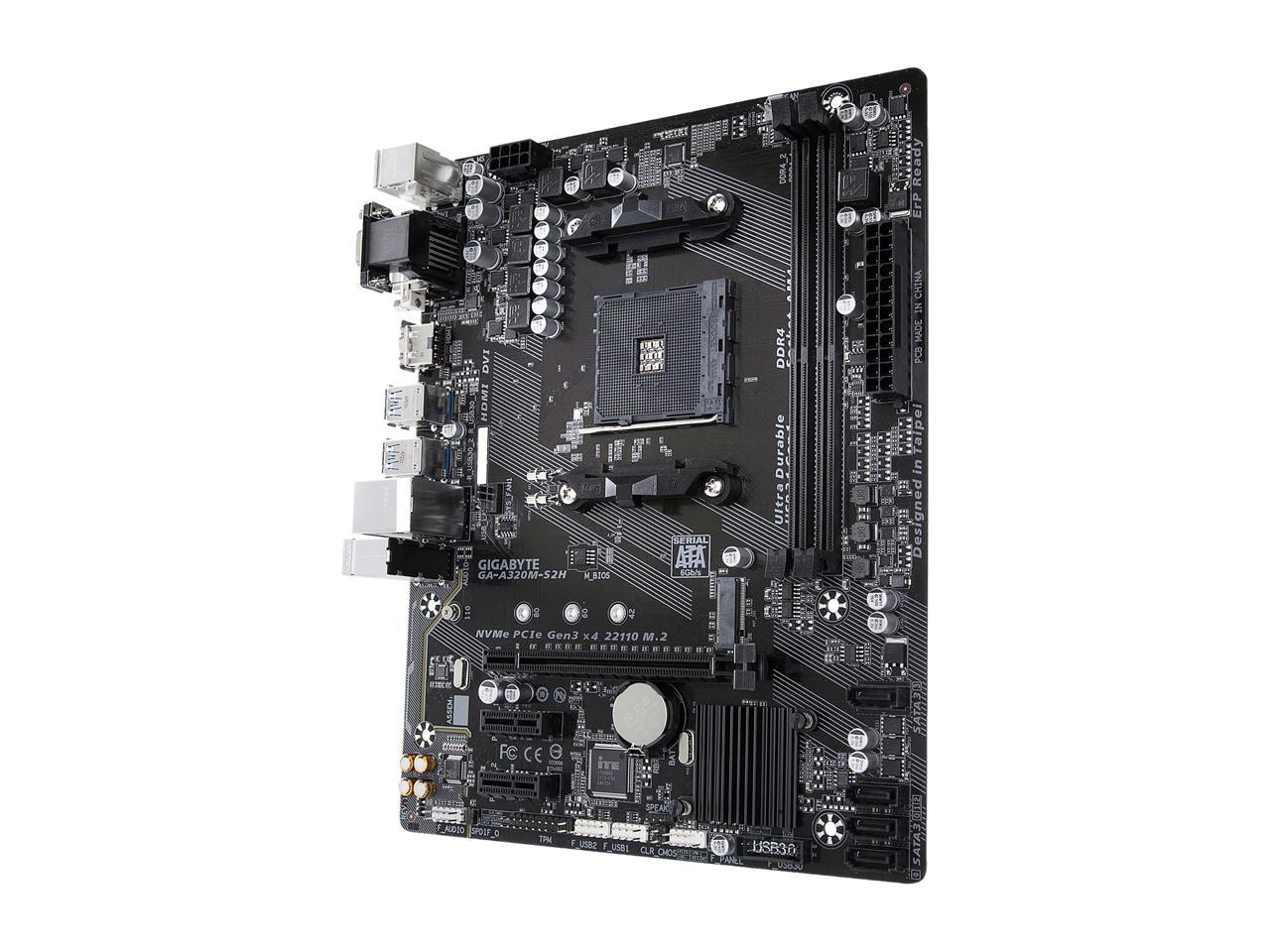 GIGABYTE GA-A320M-S2H AM4 AMD A320 SATA 6Gb/s USB 3.1 HDMI Micro ATX AMD Motherboard
