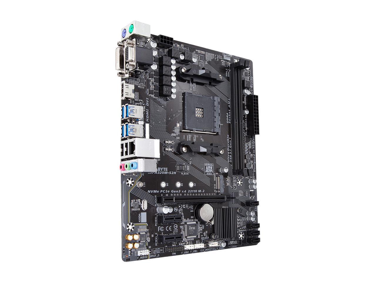 GIGABYTE GA-A320M-S2H AM4 AMD A320 SATA 6Gb/s USB 3.1 HDMI Micro ATX AMD Motherboard