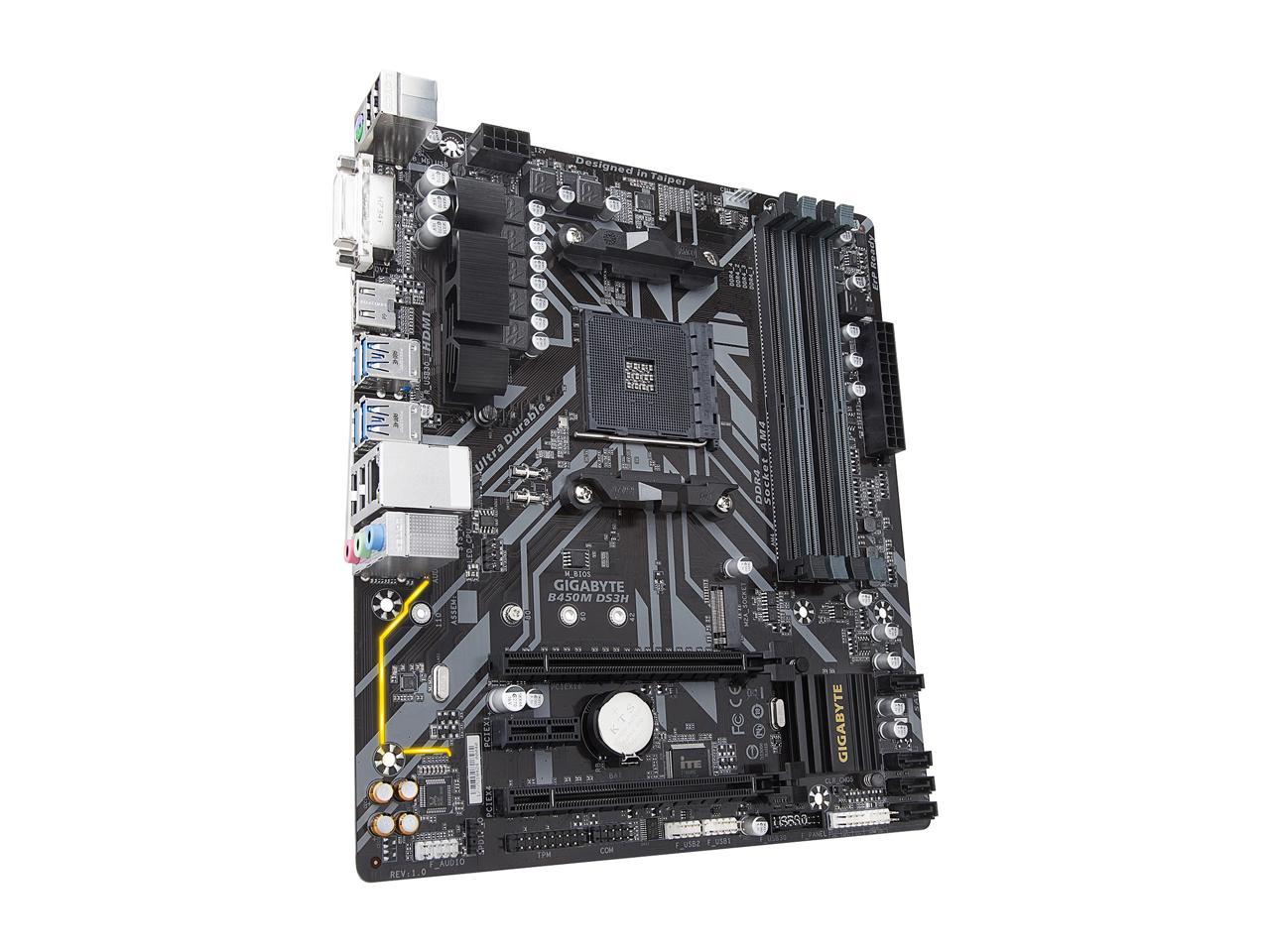 GIGABYTE B450M DS3H AM4 AMD B450 SATA 6Gb/s Micro ATX AMD Motherboard