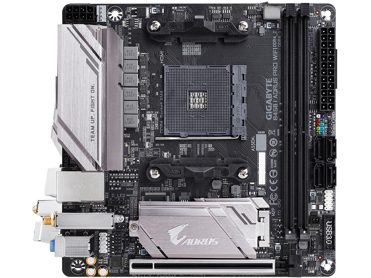 GIGABYTE B450 I AORUS PRO WIFI AM4 AMD B450 SATA 6Gb/s USB 3.1 HDMI Mini ITX AMD Motherboard