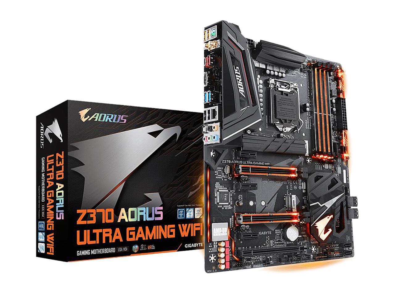 GIGABYTE Z370 AORUS ULTRA GAMING WIFI LGA 1151 (300 Series) Intel Z370 HDMI SATA 6Gb/s USB 3.1 ATX Intel Motherboard