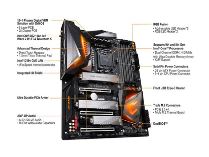 GIGABYTE Z390 AORUS ULTRA LGA 1151 (300 Series) Intel Z390 SATA 6Gb/s ATX Intel Motherboard