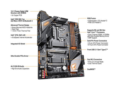 GIGABYTE Z390 AORUS PRO WIFI LGA 1151 (300 Series) Intel Z390 SATA 6Gb/s ATX Intel Motherboard