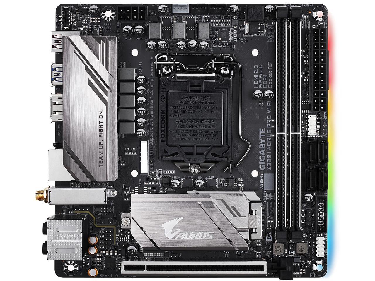 GIGABYTE Z390 I AORUS PRO WIFI LGA 1151 (300 Series) Intel Z390 SATA 6Gb/s Mini ITX Intel Motherboard