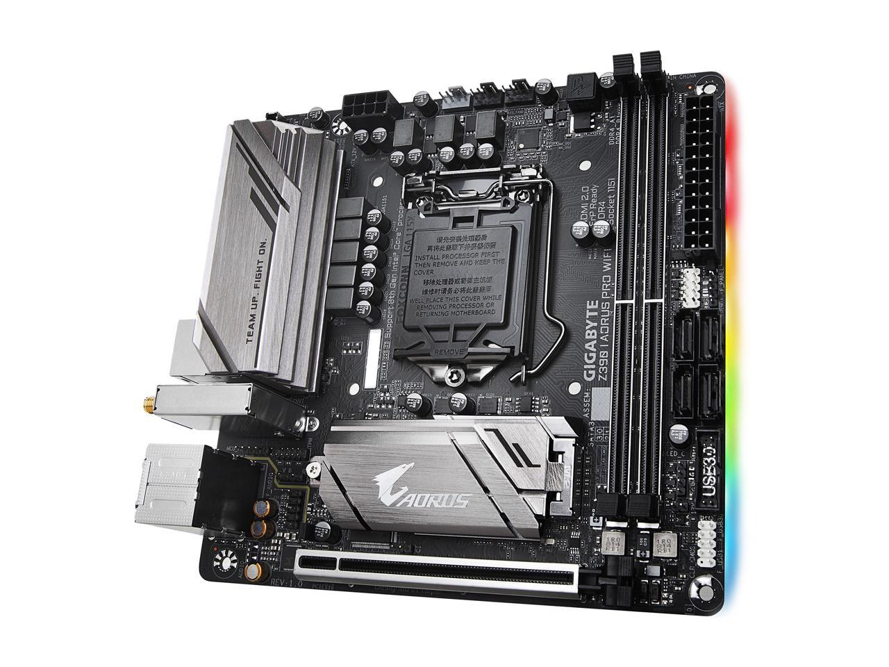 GIGABYTE Z390 I AORUS PRO WIFI LGA 1151 (300 Series) Intel Z390 SATA 6Gb/s Mini ITX Intel Motherboard