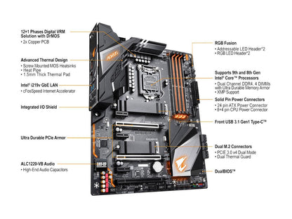 GIGABYTE Z390 AORUS PRO LGA 1151 (300 Series) Intel Z390 HDMI SATA 6Gb/s USB 3.1 ATX Intel Motherboard