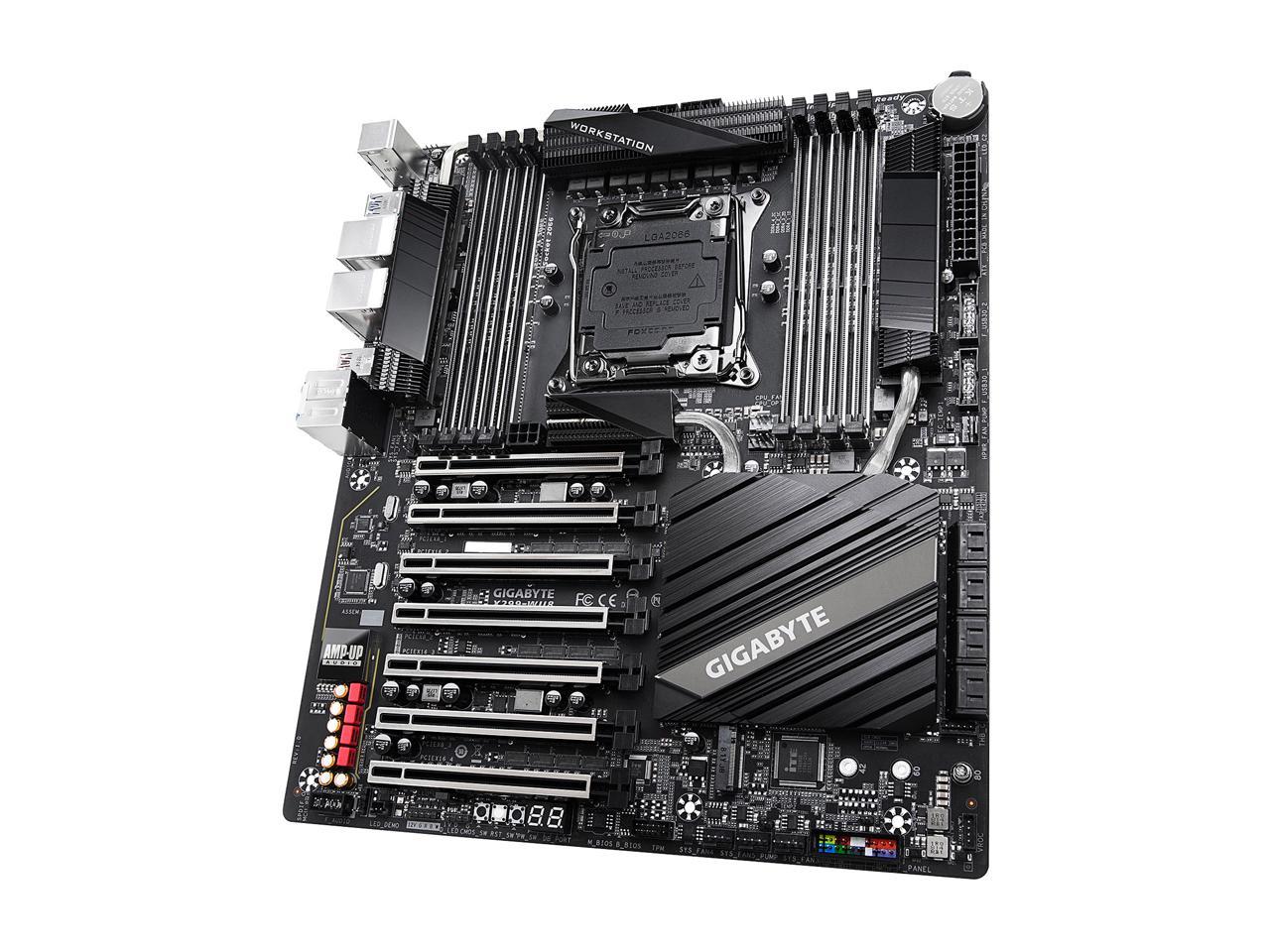 GIGABYTE X299-WU8 LGA 2066 Intel X299 Motherboard with 7 PCIe x16 Slots and Dual Intel Server LAN