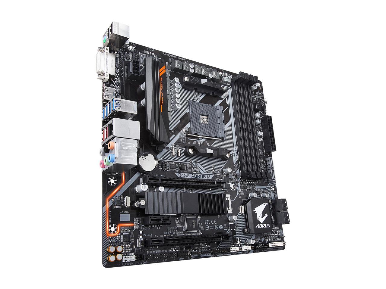 GIGABYTE B450 AORUS M AM4 AMD B450 SATA 6Gb/s USB 3.1 HDMI Micro ATX AMD Motherboard