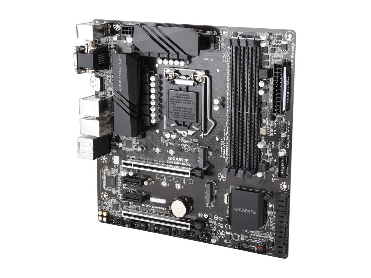 GIGABYTE C246M-WU4 LGA 1151 (300 Series) Intel C246 SATA 6Gb/s USB 3.1 Micro ATX Intel Motherboard