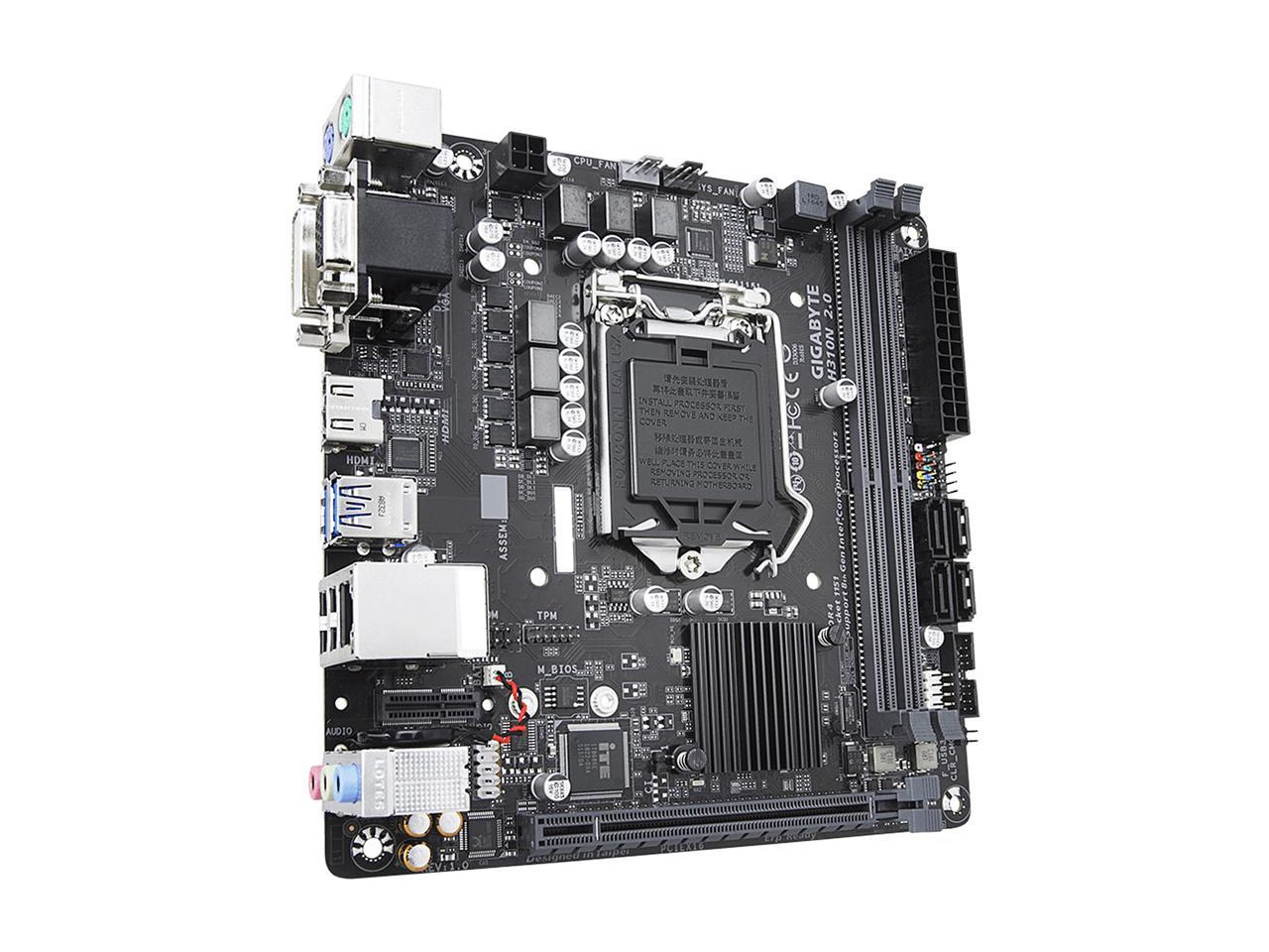 GIGABYTE H310N 2.0 LGA 1151 (300 Series) Intel H310 SATA 6Gb/s Mini ITX Intel Motherboard