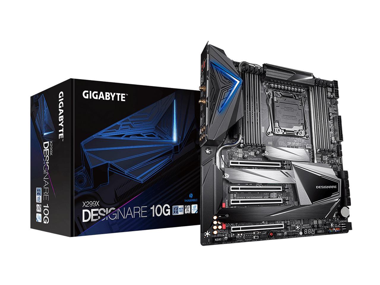 GIGABYTE X299X DESIGNARE 10G LGA 2066 Intel X299 SATA 6Gb/s Extended ATX Intel Motherboard