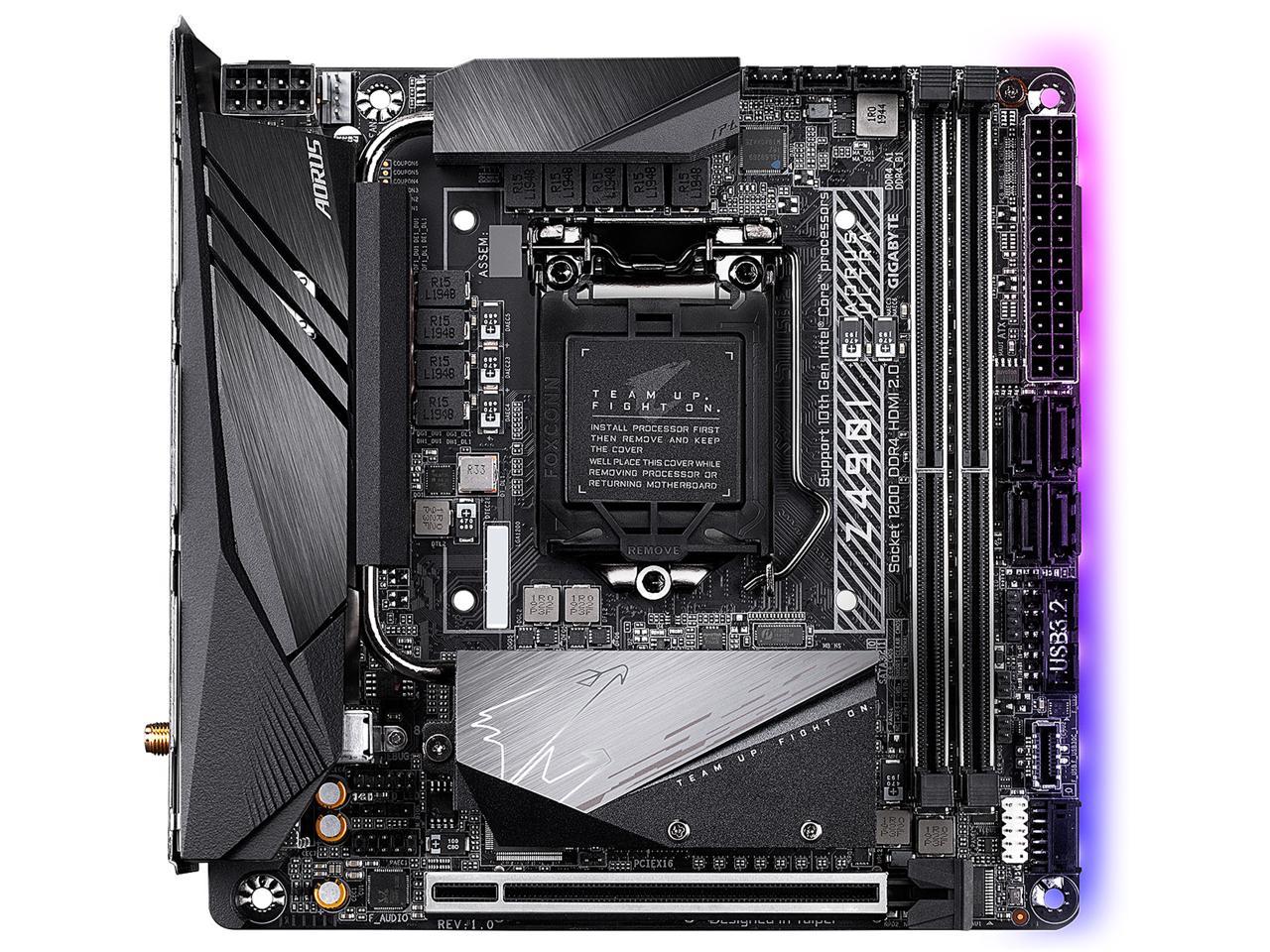 GIGABYTE Z490I AORUS ULTRA LGA 1200 Intel Z490 Mini-ITX Motherboard with Dual M.2, SATA 6Gb/s, USB 3.2 Gen 2, WIFI 6, 2.5 GbE LAN