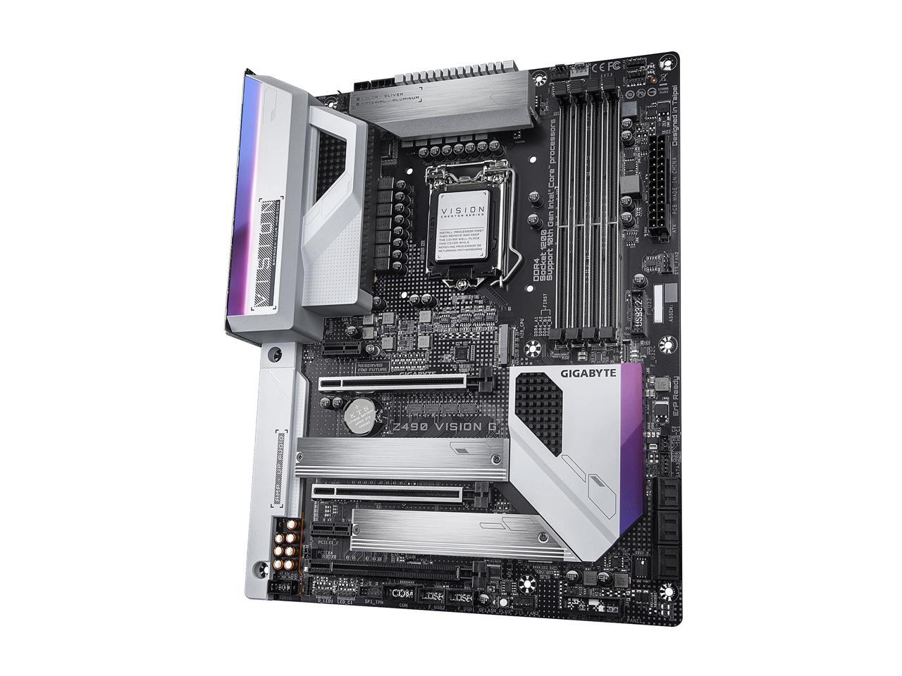 GIGABYTE Z490 VISION G LGA 1200 Intel Z490 ATX Motherboard with Dual M.2, SATA 6Gb/s, USB 3.2 Gen 2, 2.5 GbE LAN, SLI Support