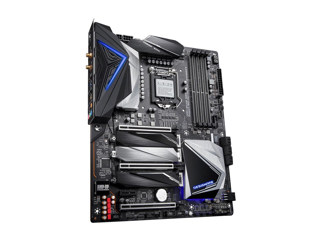 GIGABYTE Z490 VISION D LGA 1200 Intel Z490 ATX Motherboard with Triple M.2, SATA 6Gb/s, USB 3.2 Gen 2, WIFI 6, 2.5 GbE LAN, Dual Thunderbolt 3