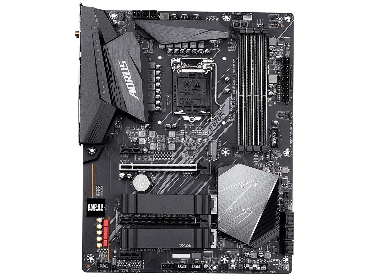 GIGABYTE Z490 AORUS ELITE AC LGA 1200 Intel Z490 ATX Motherboard with Dual M.2, SATA 6Gb/s, USB 3.2 Gen 2, Intel 802.11ac, 2.5 GbE LAN