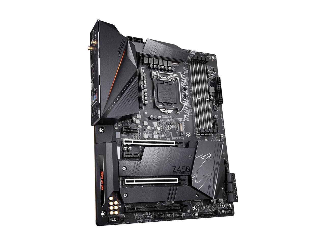 GIGABYTE Z490 AORUS PRO AX LGA 1200 Intel Z490 ATX Motherboard with Dual M.2, SATA 6Gb/s, USB 3.2 Gen 2, WIFI 6, 2.5 GbE LAN