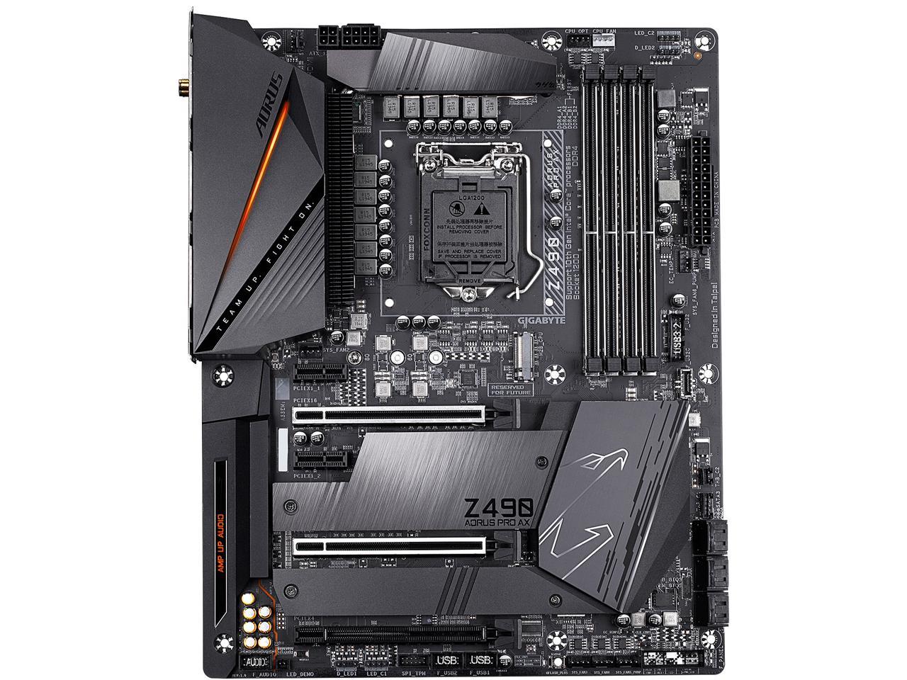 GIGABYTE Z490 AORUS PRO AX LGA 1200 Intel Z490 ATX Motherboard with Dual M.2, SATA 6Gb/s, USB 3.2 Gen 2, WIFI 6, 2.5 GbE LAN