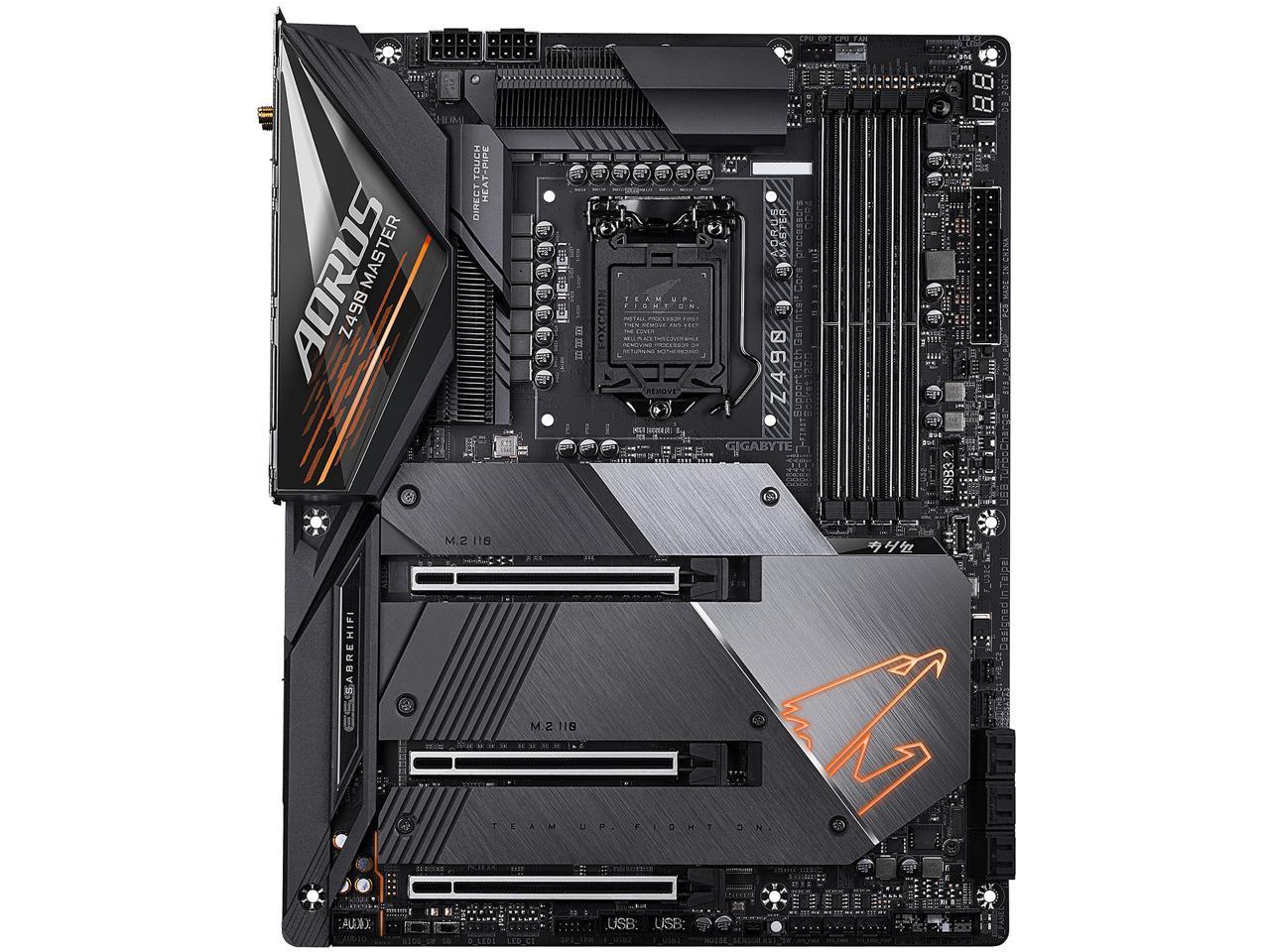 GIGABYTE Z490 AORUS MASTER LGA 1200 Intel Z490 ATX Motherboard with Triple M.2, SATA 6Gb/s, USB 3.2 Gen 2, WIFI 6, 2.5 GbE LAN