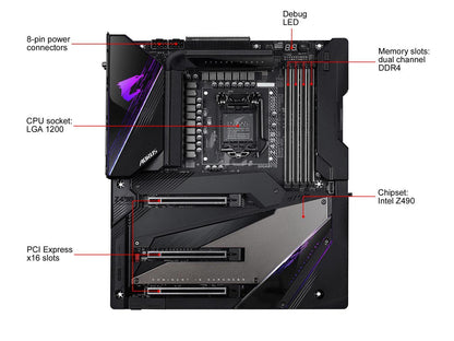 GIGABYTE Z490 AORUS XTREME LGA 1200 Intel Z490 E-ATX Motherboard with Triple M.2, SATA 6Gb/s, USB 3.2 Gen 2, WIFI 6, 10 GbE LAN, Dual Thunderbolt 3, ESSential USB DAC