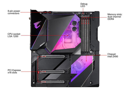 GIGABYTE Z490 AORUS XTREME WATERFORCE LGA 1200 Intel Z490 E-ATX Motherboard with Triple M.2, SATA 6Gb/s, USB 3.2 Gen 2, WIFI 6, 10 GbE LAN, Dual Thunderbolt 3, All-In-One Monoblock