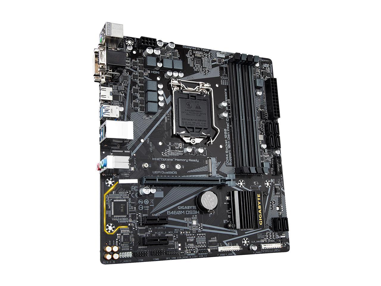 GIGABYTE B460M DS3H LGA 1200 Intel B460 Micro-ATX Motherboard with M.2, SATA 6Gb/s, USB 3.2 Gen 1