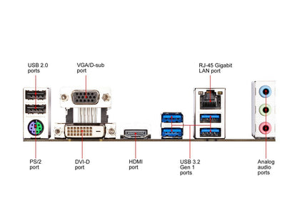 GIGABYTE B460M DS3H LGA 1200 Intel B460 Micro-ATX Motherboard with M.2, SATA 6Gb/s, USB 3.2 Gen 1