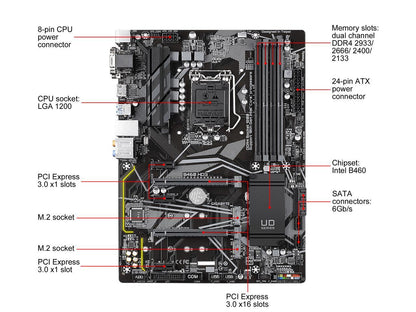 GIGABYTE B460 HD3 LGA 1200 Intel B460 ATX Motherboard with Dual M.2, SATA 6Gb/s, USB 3.2 Gen 1