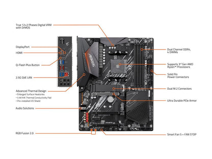 GIGABYTE B550 AORUS ELITE AM4 AMD B550 ATX Motherboard with Dual M.2, SATA 6Gb/s, USB 3.2 Gen 2, 2.5 GbE LAN, PCIe 4.0