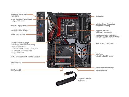 GIGABYTE Z490 AORUS ULTRA-GU (G2 Edition) LGA 1200 Intel Z490 ATX Motherboard with Triple M.2, SATA 6Gb/s, USB 3.2 Gen 2, WIFI 6, 2.5 GbE LAN, ESSential USB DAC