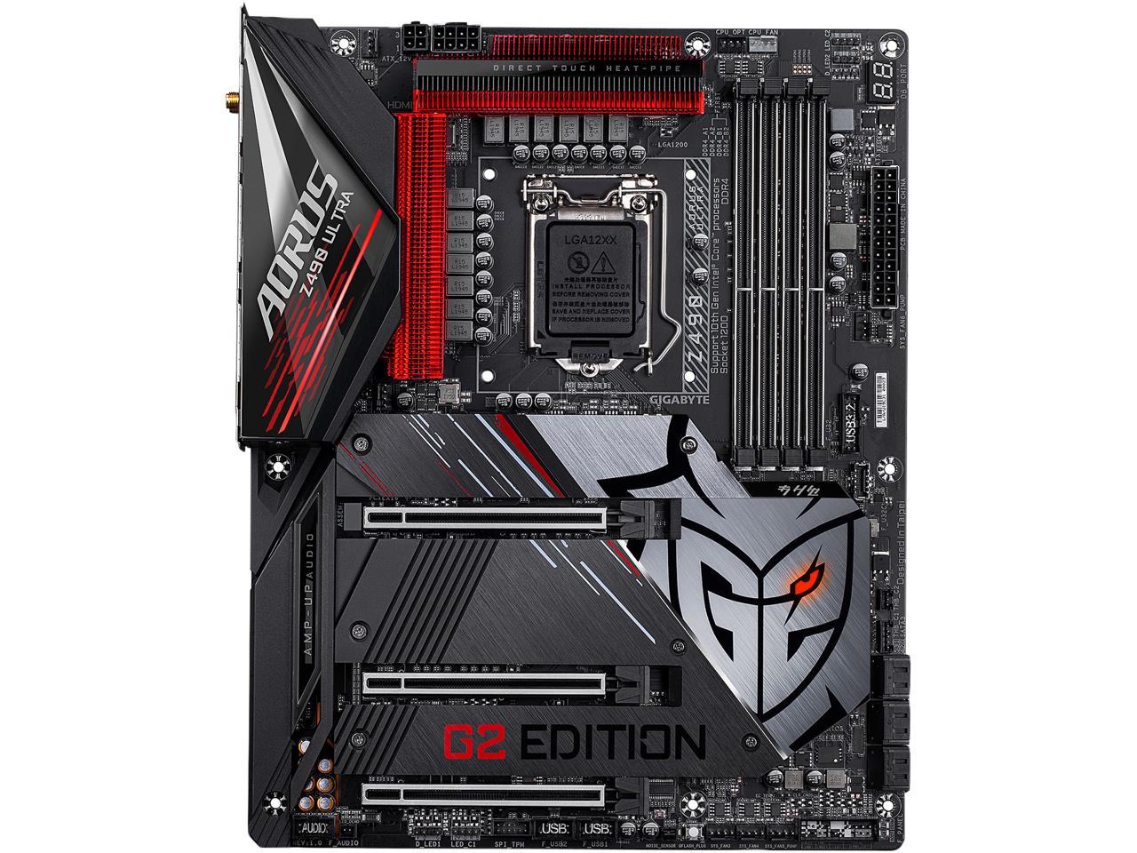 GIGABYTE Z490 AORUS ULTRA-GU (G2 Edition) LGA 1200 Intel Z490 ATX Motherboard with Triple M.2, SATA 6Gb/s, USB 3.2 Gen 2, WIFI 6, 2.5 GbE LAN, ESSential USB DAC