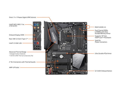 GIGABYTE H470 AORUS PRO AX LGA 1200 Intel H470 SATA 6Gb/s ATX Intel Motherboard