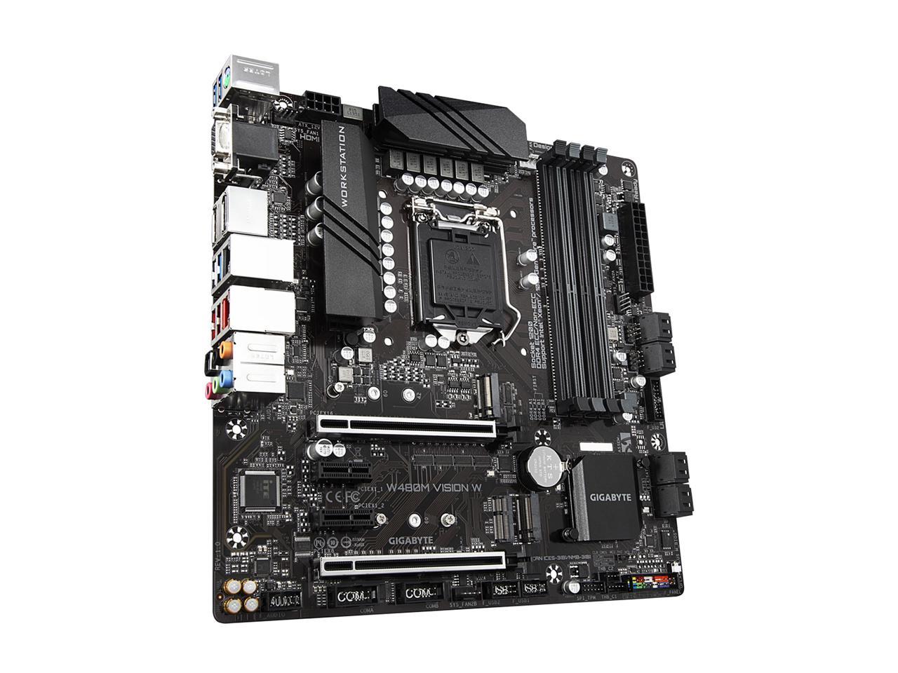 GIGABYTE W480M VISION W LGA 1200 Intel W480 SATA 6Gb/s Micro ATX Intel Motherboard
