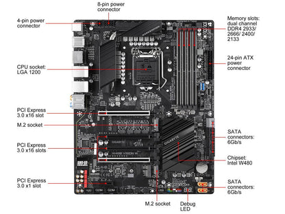 GIGABYTE W480 VISION W LGA 1200 Intel W480 SATA 6Gb/s ATX Intel Motherboard