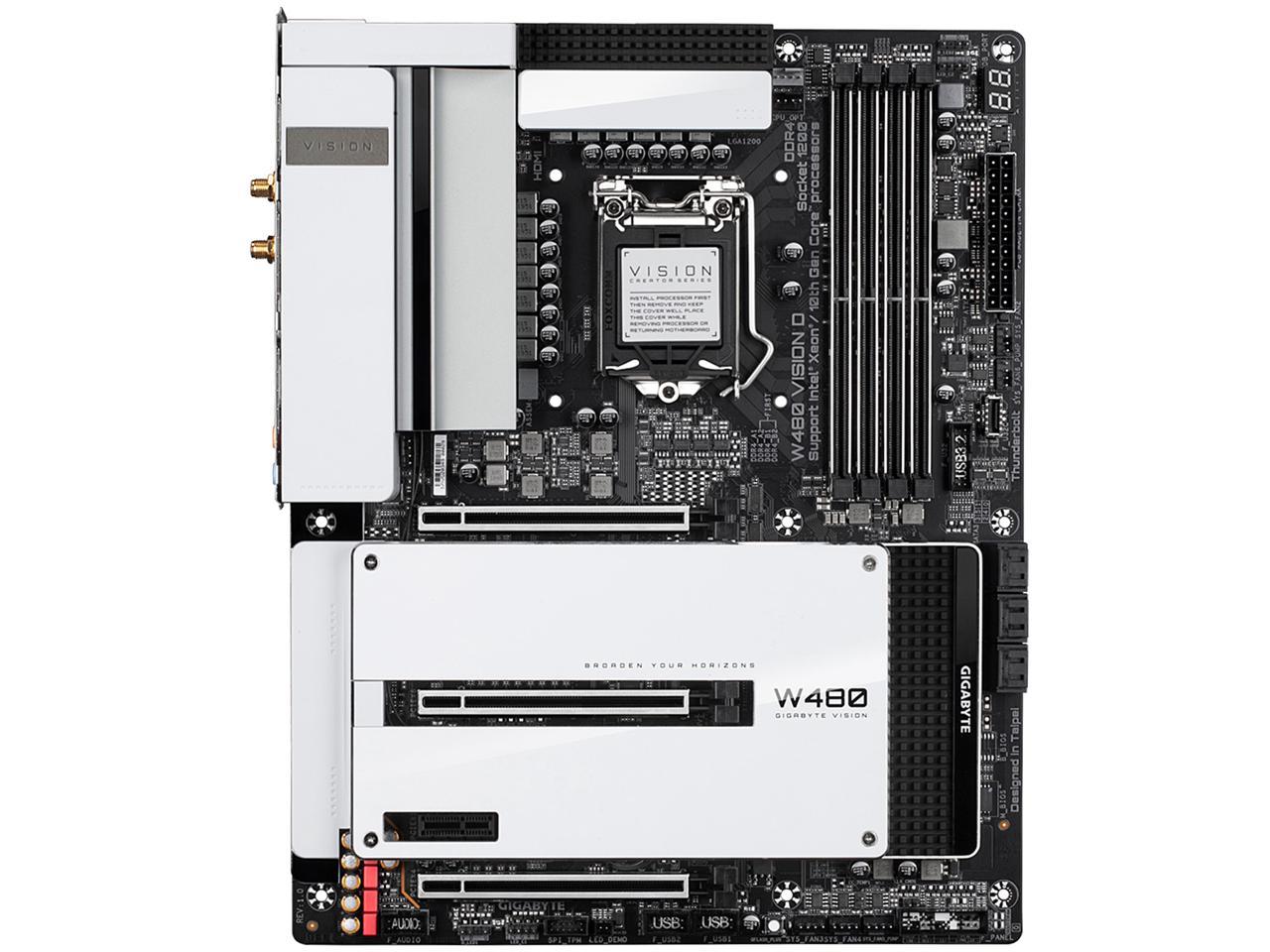 GIGABYTE W480 VISION D LGA 1200 Intel W480 SATA 6Gb/s ATX Intel Motherboard