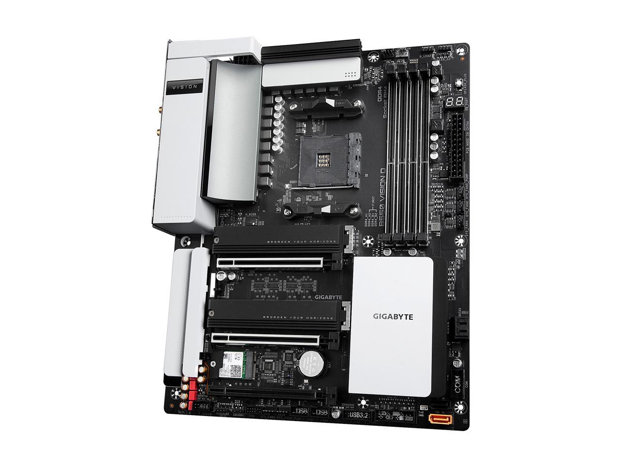 GIGABYTE B550 VISION D AM4 AMD B550 ATX Motherboard with Dual M.2, SATA 6Gb/s, USB 3.2 Type-C with Thunderbolt 3, WIFI 6, Dual Intel GbE LAN, PCIe 4.0
