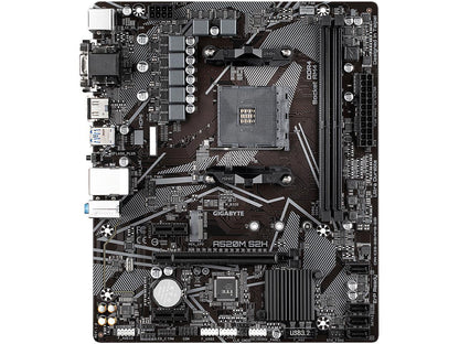 GIGABYTE A520M S2H mATX AM4 4+3 Phases Digital PWM, GIGABYTE Gaming GbE LAN, NVMe PCIe 3.0 x4 M.2, 3 Display Interfaces, Q-Flash Plus, RGB Fusion 2.0, Motherboard