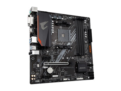 GIGABYTE A520M AORUS ELITE mATX AM4 5+3 Phases Digital PWM, GIGABYTE Gaming GbE LAN, NVMe PCIe 3.0 x4 M.2, 2 Display Interfaces, Q-Flash Plus, RGB Fusion 2.0, Motherboard