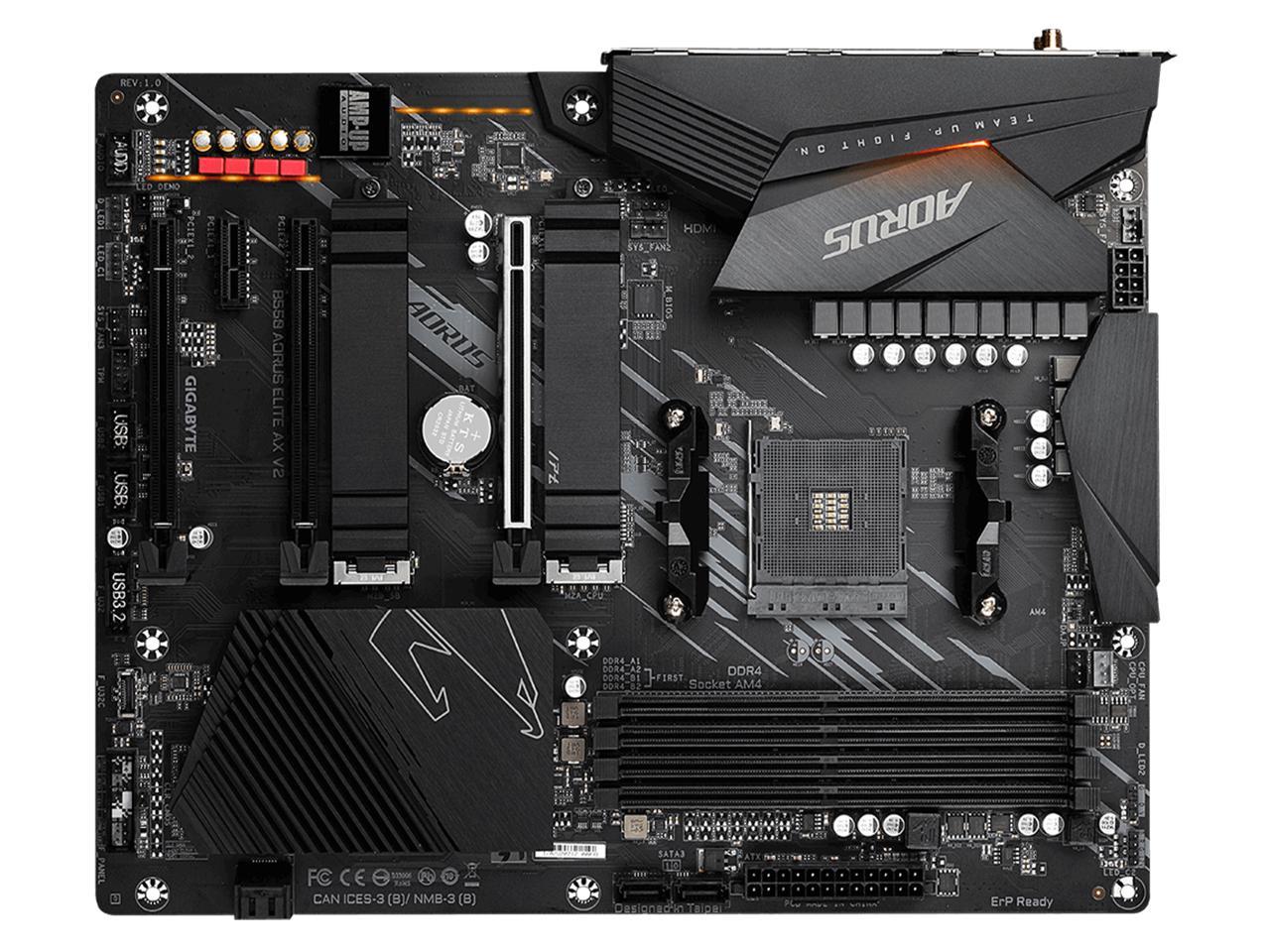 GIGABYTE B550 AORUS ELITE AX V2 AM4 AMD B550 ATX Motherboard with Dual M.2, SATA 6Gb/s, USB 3.2 Gen 2, 2.4/5 GHz Dual-Band, 2.5 GbE LAN, PCIe 4.0