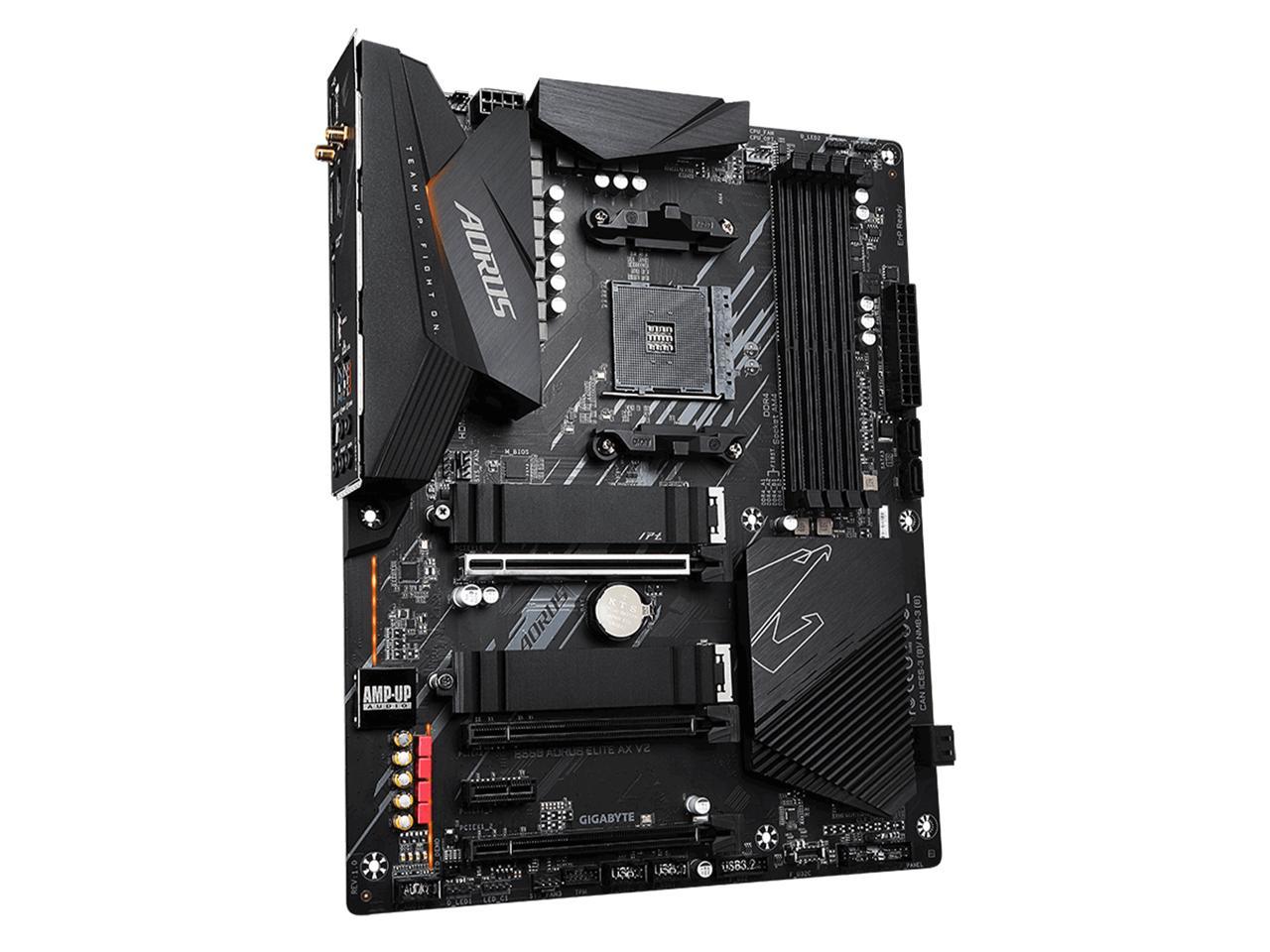 GIGABYTE B550 AORUS ELITE AX V2 AM4 AMD B550 ATX Motherboard with Dual M.2, SATA 6Gb/s, USB 3.2 Gen 2, 2.4/5 GHz Dual-Band, 2.5 GbE LAN, PCIe 4.0