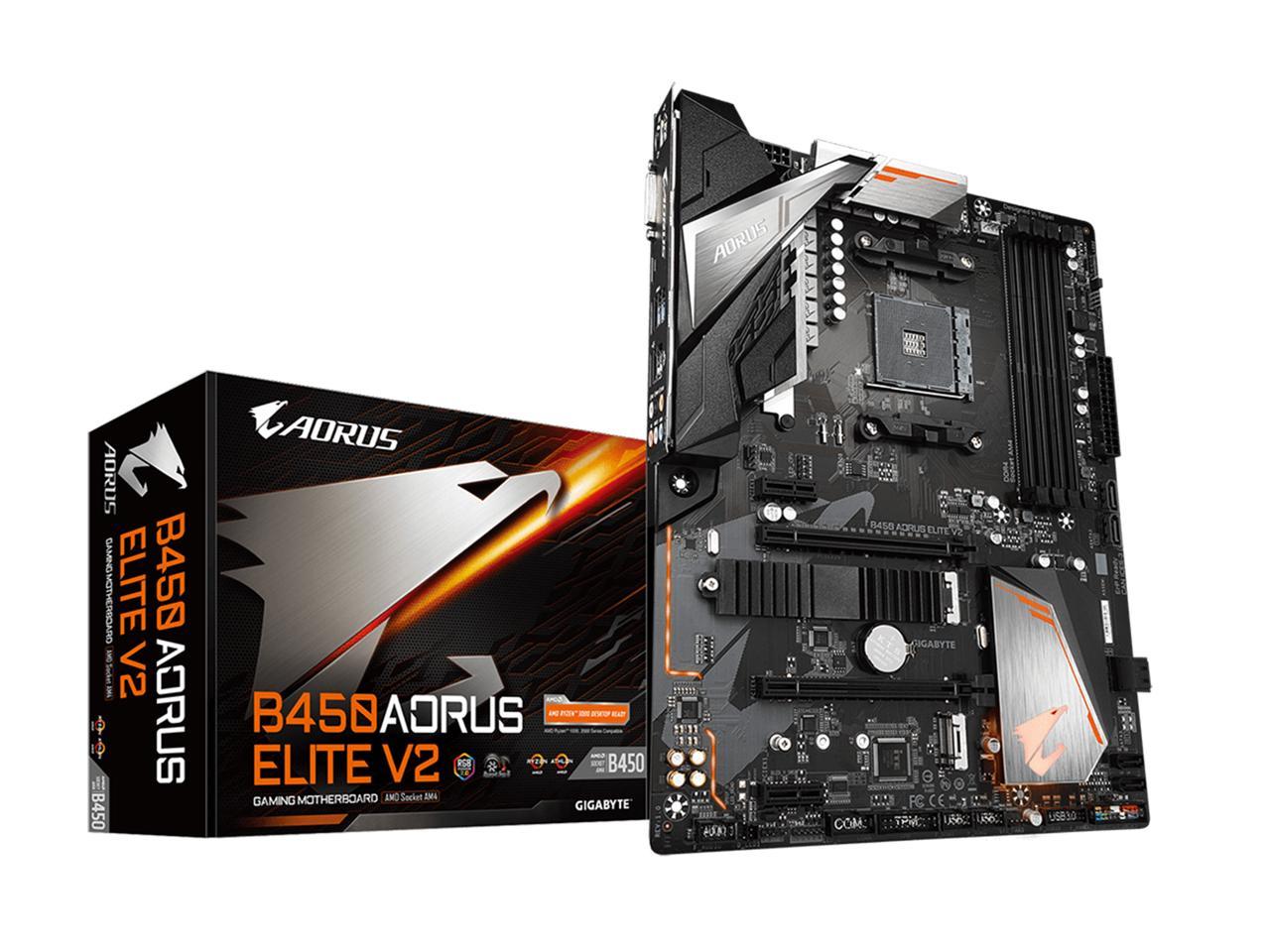 GIGABYTE B450 AORUS ELITE V2 AM4 AMD B450 SATA 6Gb/s ATX AMD Motherboard