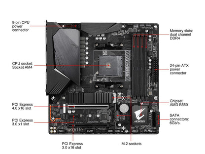 GIGABYTE B550M AORUS PRO-P AM4 AMD B550 SATA 6Gb/s Micro ATX AMD Motherboard